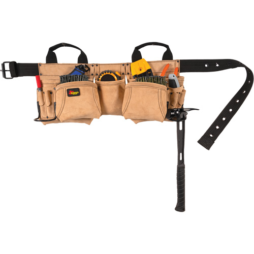 Ceinture &agrave; outils pour menuisier, Cuir, Havane Action Paper