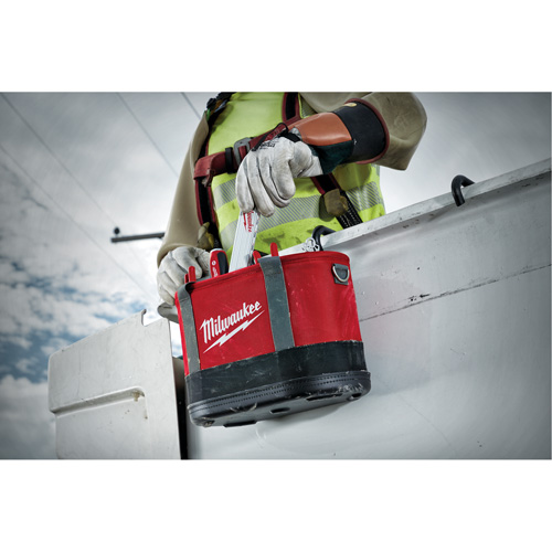 Sac ovale a&eacute;rien utilitaire, Nylon balistique, 14 pochettes, Noir/Rouge Action Paper