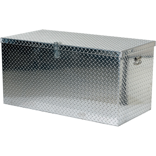 Aluminum Treadplate Portable Tool Box, 25-1/16" D x 49-1/4" W x 24" H, Silver Action Paper