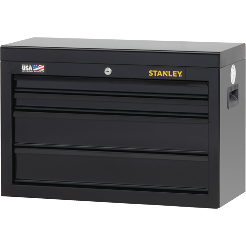100 Series Tool Chest, 26" W, 4 Drawers, Black Action Paper