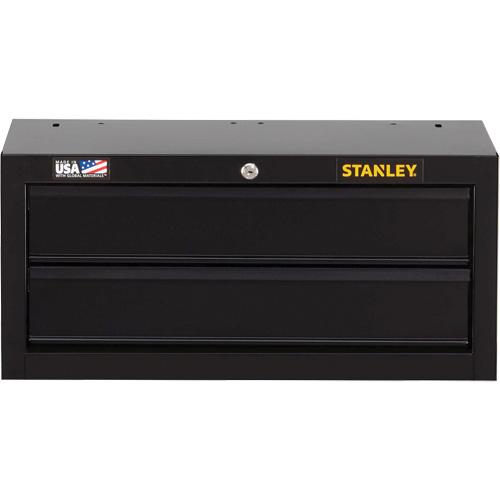 100 Series Middle Tool Chest, 26" W, 2 Drawers, Black Action Paper