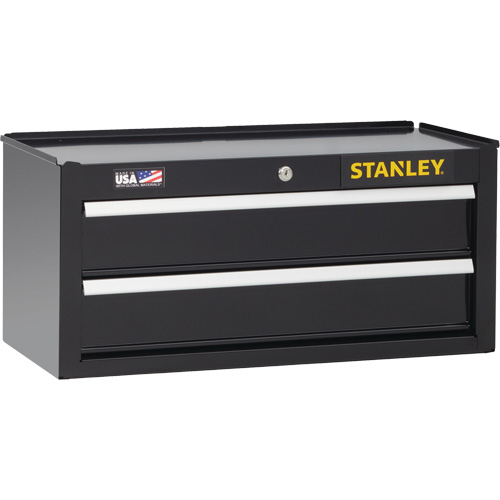 300 Series Middle Tool Chest, 26" W, 2 Drawers, Black Action Paper