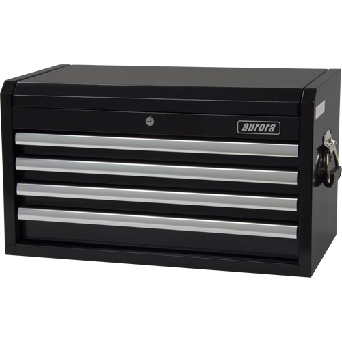 Industrial Tool Chest, 26" W, 4 Drawers, Black Action Paper