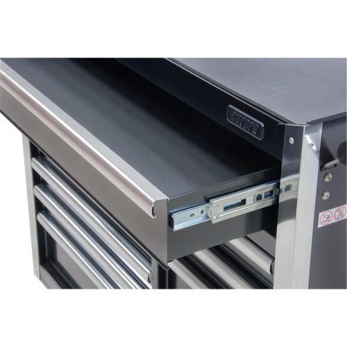 Industrial Tool Cart, 11 Drawers, 41" W x 18-3/4" D x 39-1/3" H, Black Action Paper