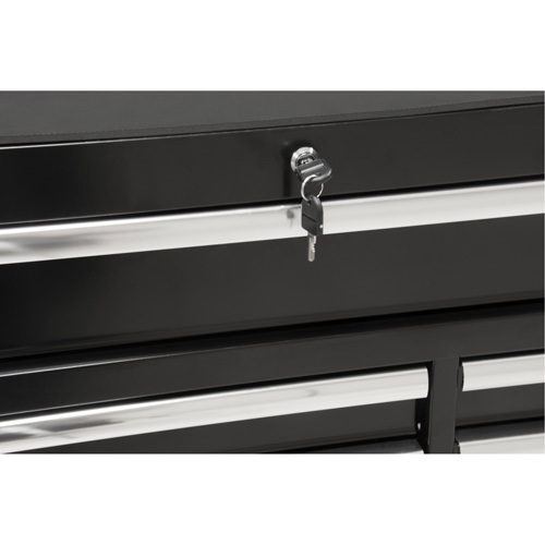 Industrial Tool Cart, 11 Drawers, 41" W x 18-3/4" D x 39-1/3" H, Black Action Paper