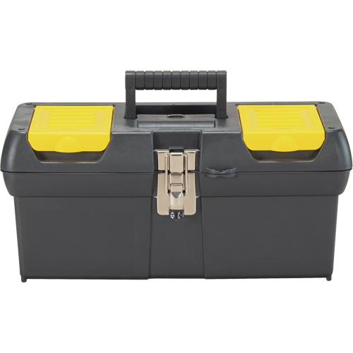 2000 Series Tool Box with Tray, 16" W x 7-1/10" D x 8-1/10" H, Black/Yellow Action Paper