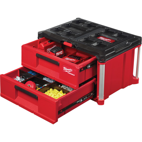 Packout 2-Drawer Tool Box, 16-1/3" x 14-1/3" x 22-1/5", Red Action Paper