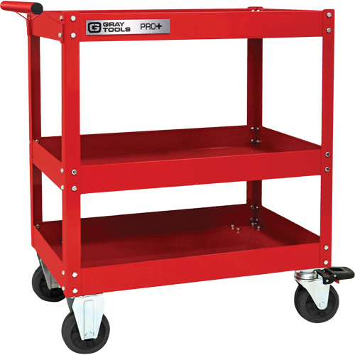 Chariot utilitaire robuste s&eacute;rie PRO+, 3 tiers, 30-1/5" x 38-1/3" x 19-1/2" Action Paper