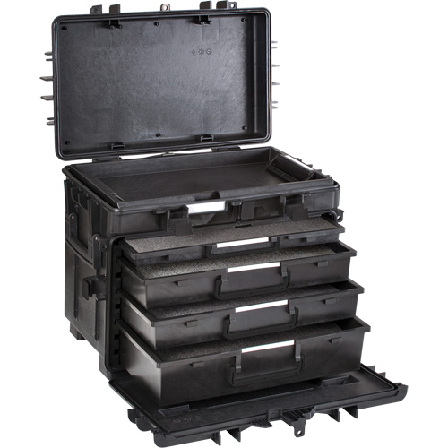 Mobile Tool Chest With Drawers, 6 Drawers, 22-4/5" W x 15" D x 18" H, Black Action Paper