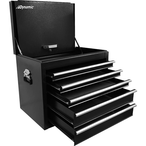 Truck Tool Box, 27" W, 5 Drawers, Black Action Paper