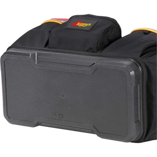 Molded Base Open-Top Tool Box, Ballistic Polyester, 17 Pockets, Black/Blue Action Paper