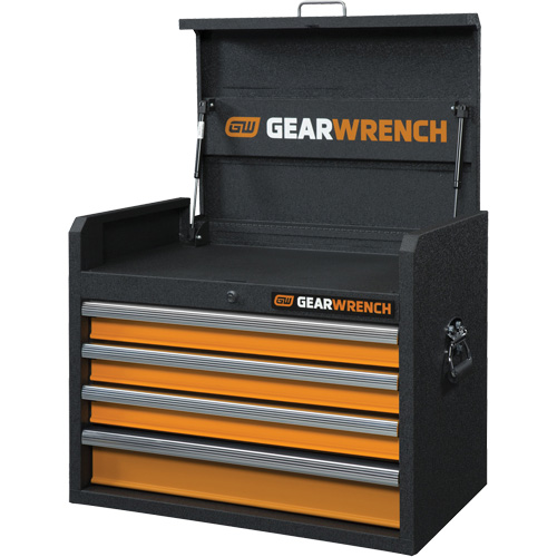 Coffre &agrave; outils de s&eacute;rie GSX, 26" la, 4 tiroirs, Noir/Orange Action Paper