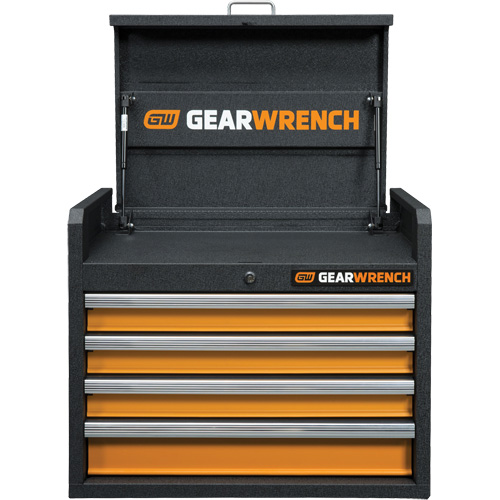 Coffre &agrave; outils de s&eacute;rie GSX, 26" la, 4 tiroirs, Noir/Orange Action Paper