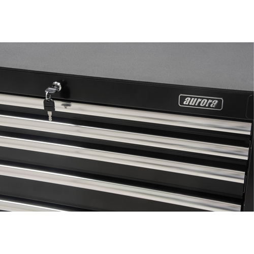 Industrial Tool Cart, 6 Drawers, 39" W x 20-4/5" D x 38-1/2" H, Black Action Paper