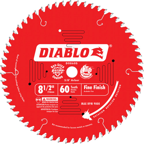 Contractor Saw Blades - Fine Finishing Saw Blades, 8-1/2", 60 Teeth, Wood Use Action Paper