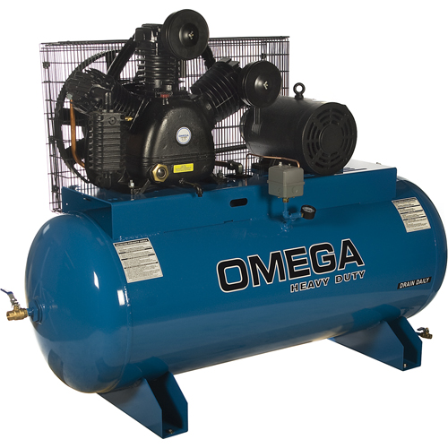 Industrial Series Air Compressors - Horizontal Compressors - Two Stage, 100 Gal. (120 US Gal) Action Paper