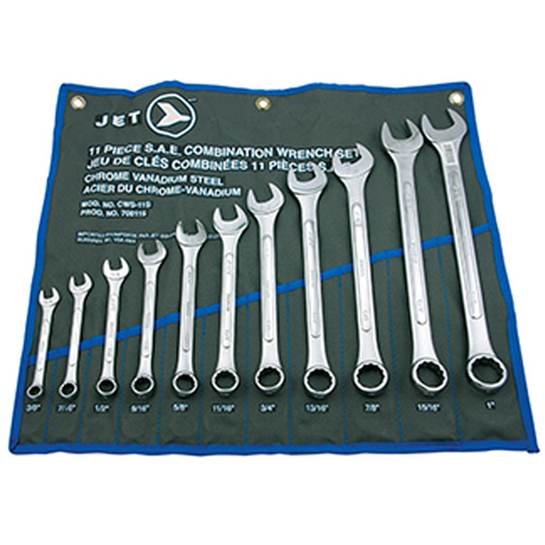 11-Piece SAE Raised Panel Combination Wrench Set, Combination, 11 Pieces, Imperial Action Paper