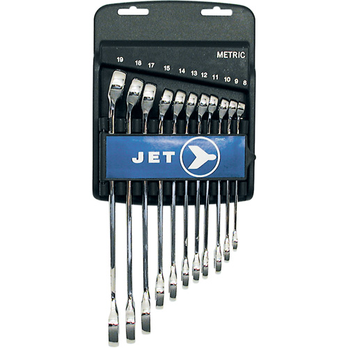 Fully Polished Long Pattern Combination Wrench Set, Combination, 11 Pieces, Metric Action Paper