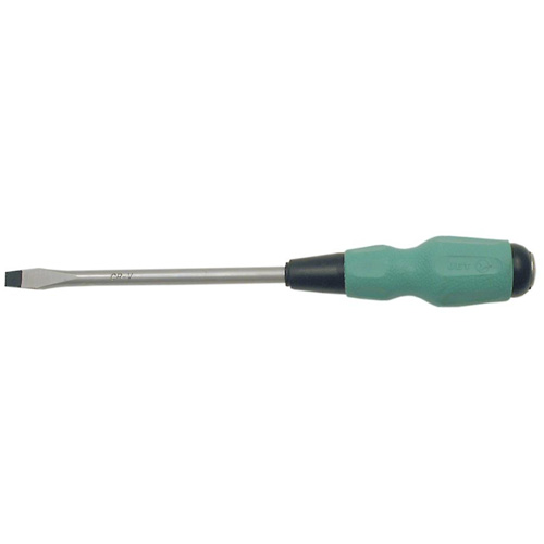 Slot TORQUE DRIVE&reg; Screwdriver, #4 Tip, Round, 4" L, Cushion Grip Handle Action Paper