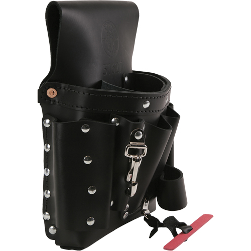 Extra-Capacity Tool Pouches, Multiple Tool Holder, Leather, 8 Pockets Action Paper