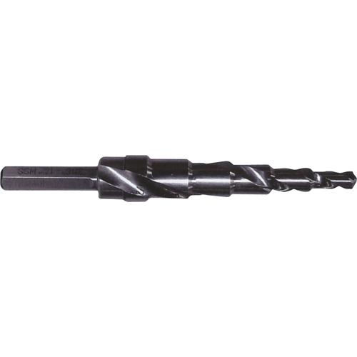 Progressive Step Drill, 3/16" - 1/2" , 1/16" Increments, High Speed Steel Action Paper