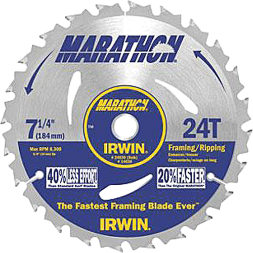 Contractor Saw Blades - Marathon&reg; Saw Blades, 7-1/4", 24 Teeth Action Paper