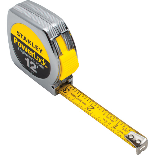 PowerLock&reg; Tape Measure, 1/2" x 12', Imperial Graduations Action Paper