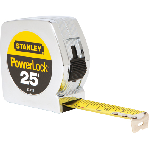 PowerLock&reg; Measuring Tape, 1" x 25', 16ths of an Inch Graduations Action Paper