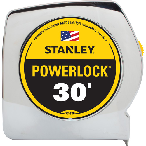 PowerLock&reg; Tape Measure, 1" x 30', Imperial Graduations Action Paper