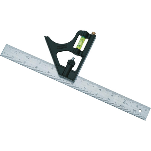 Combination Square, 12" L, 1/8"/1/16"/1/32" Graduations Action Paper
