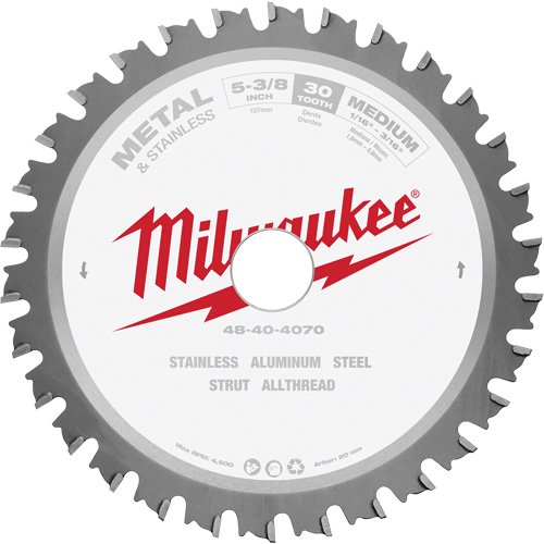 MetalTech Circular Saw Blade, 5-3/8", 30 Teeth, Metal Use Action Paper