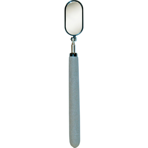 Inspection Mirror, Oval, 1-1/2" L x 1-1/4" W, Telescopic Action Paper