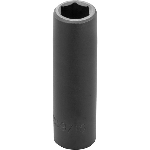 Socket, Impact, 9/16", 1/2" Drive, 6 Points, Deep Action Paper