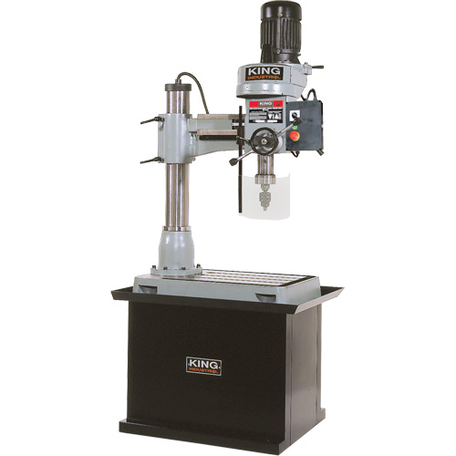 Perceuse radiale avec support, 1/2" Mandrin, 5 Vitesse(s), 19-5/8" la x 21-5/8" lo, #3 Morse Action Paper