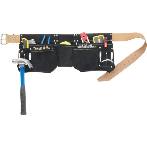 Journeyman's Carpenter Tool Belt, Leather, Black Action Paper