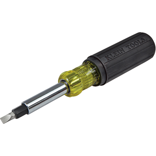 Heavy-Duty Multi-Bit Screwdriver/Nut Driver, 7-9/10" L, Cushion Grip Handle Action Paper