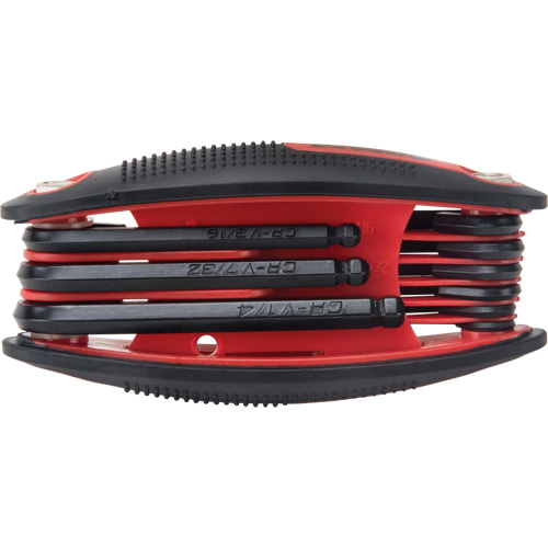 Ball End Fold-Up Hex Key Set, 9 Pcs., Imperial Action Paper