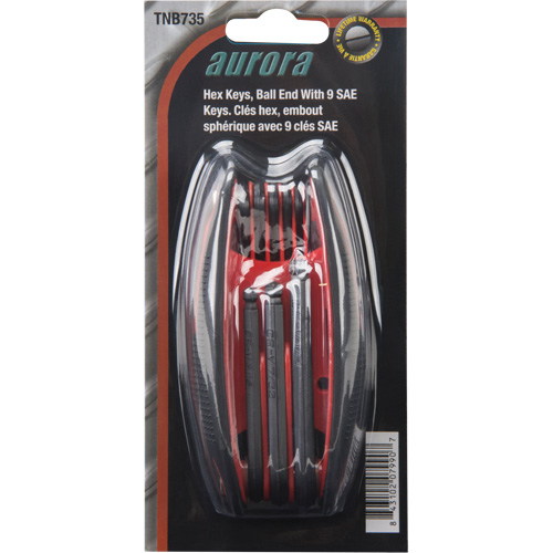 Ball End Fold-Up Hex Key Set, 9 Pcs., Imperial Action Paper