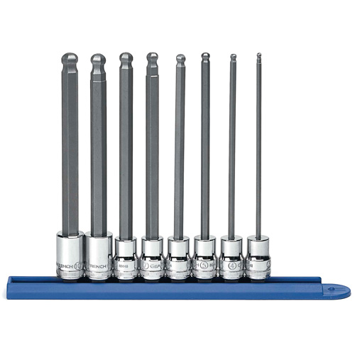 Long Ball End Metric Socket Set, Hex, 3/8" Drive, 8 Pcs Action Paper
