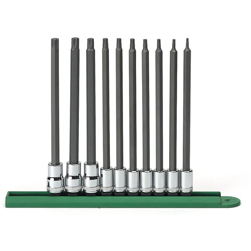 Long Bit Socket Set, Torx&reg;, 1/4"/3/8" Drive, 10 Pcs Action Paper