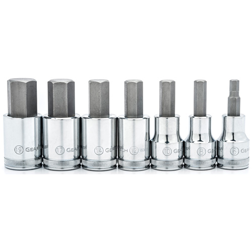 Metric Bit Socket Set, Hex, 1/2" Drive, 7 Pcs Action Paper