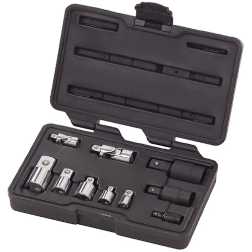 10-Piece 1/4", 3/8" & 1/2" Drive Universal Joint and Adapter Set Action Paper