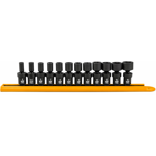 12-Piece 1/4" Drive 6 Point Universal impact Metric Flex Socket Set Action Paper