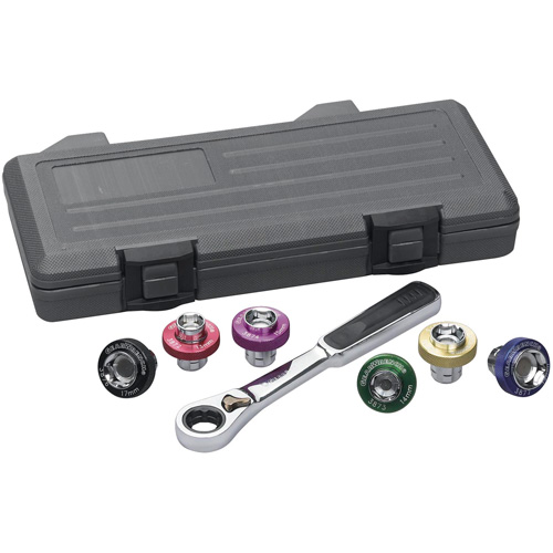 6 Point Magnetic Oil Drain Plug Metric Socket Set, 7 Pieces, 3/8" Drive Size Action Paper