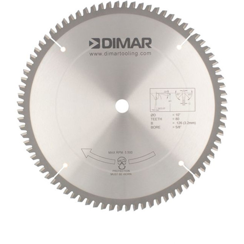 Contractor Saw Blades, 10", 80 Teeth, Non-Ferrous Use Action Paper