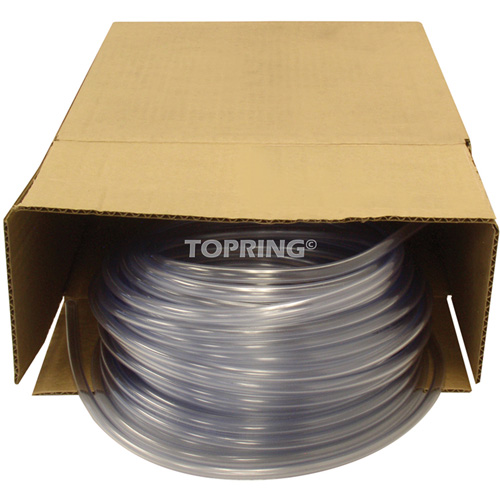 Tubing, Air/Water, 0.625" OD x 100' L, PVC, Clear, 30 PSI @ 20°C Action Paper