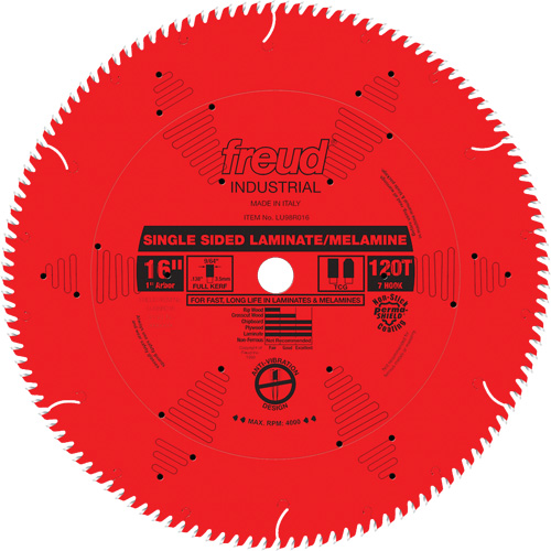 Lames de scie industrielle TCS pour panneaux de particules, 16", 128 dents, Pour Stratifi&eacute; Action Paper