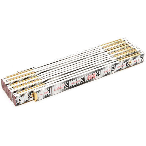 R&egrave;gle de maçon Red End, 6' lo, Bois, Graduations de 1/16" Action Paper