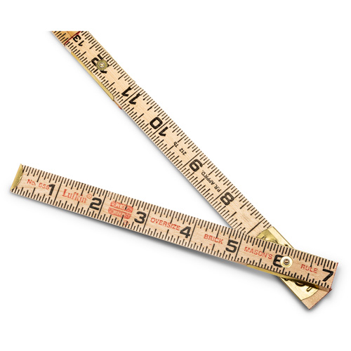 R&egrave;gle de maçon surdimensionn&eacute; Red End, 6' lo, Bois, Graduations de 1/16" Action Paper