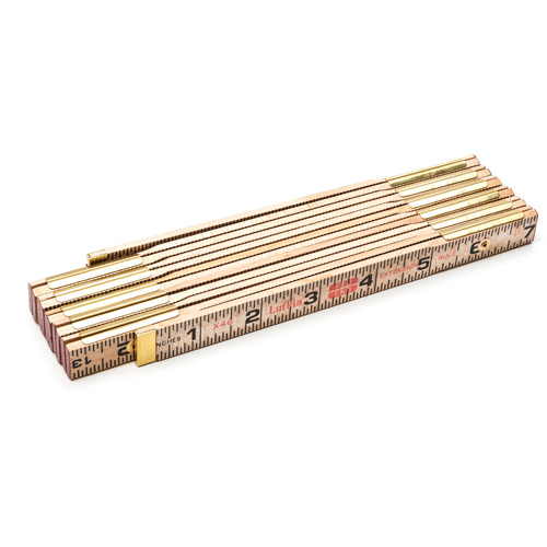 R&egrave;gle Red End avec deux rallonges de r&egrave;gle &agrave; glissi&egrave;re de 6", 6' lo, Bois, Graduations de 1/16" Action Paper